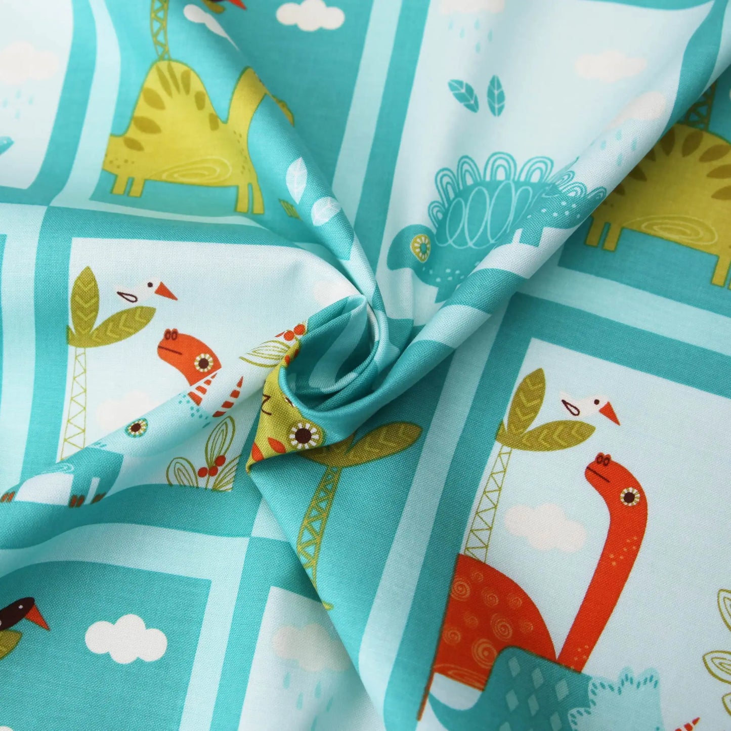 Baumwollstoff "Dinosaur Rahmen Qudrate Dinos" von Riley Blake - Patchwork Stoffe Kudellino