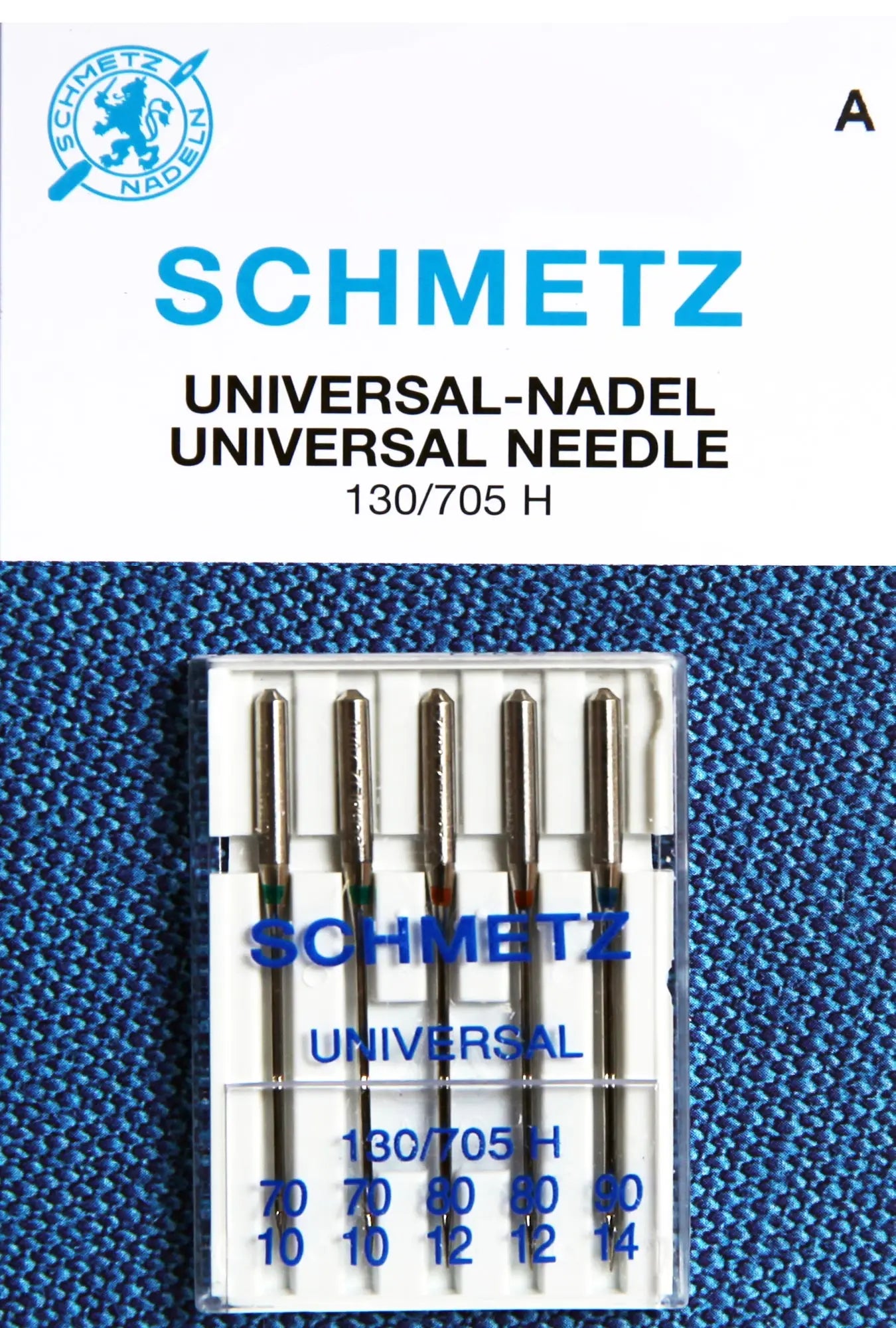 SCHMETZ Nähmaschinennadeln 5 Universal-Nadeln 130/705 H Nadeldicke 70/10 ,80/12 ,90/14 Stoffe Kudellino