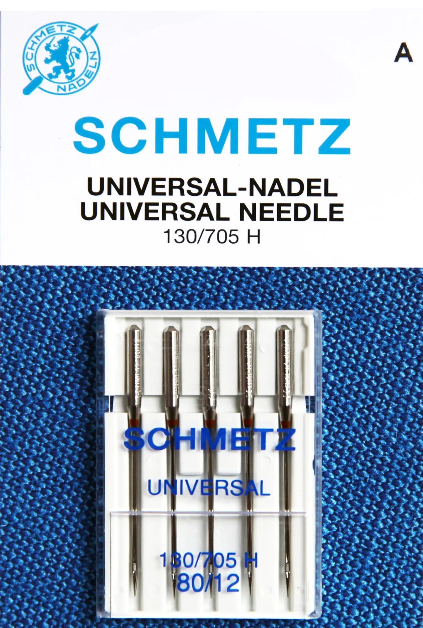 SCHMETZ Nähmaschinennadeln 5 Universal-Nadeln 130/705 H SUK Nadeldicke 80/12  Stoffe Kudellino