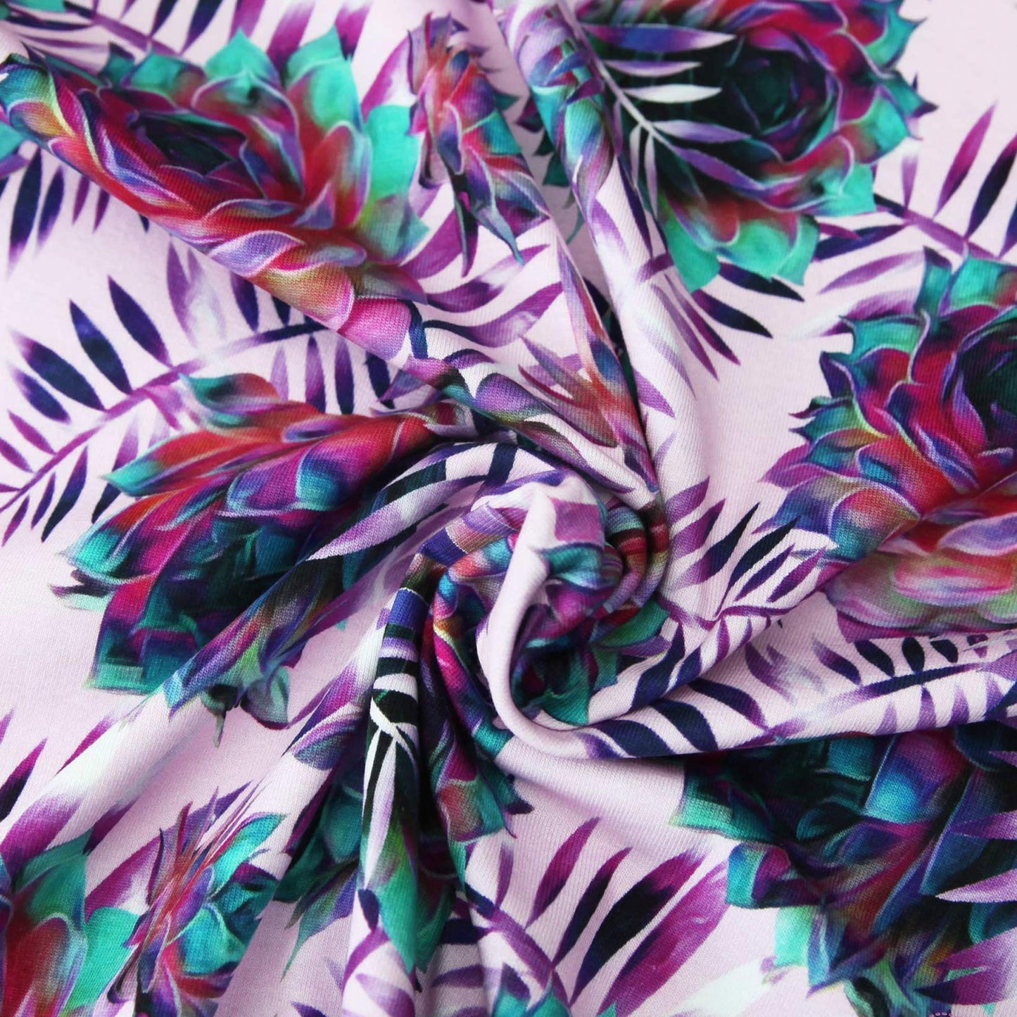 Baumwolljersey "Artischockenblüten Digital auf rosa" - Jersey Stoff - Stoffe Kudellino - Bündchenstoffe, Jersey Stoffe und mehr...