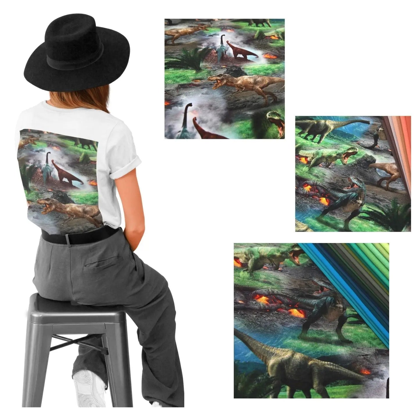 Baumwolljersey "Dinosaurier Stoff Dinos"