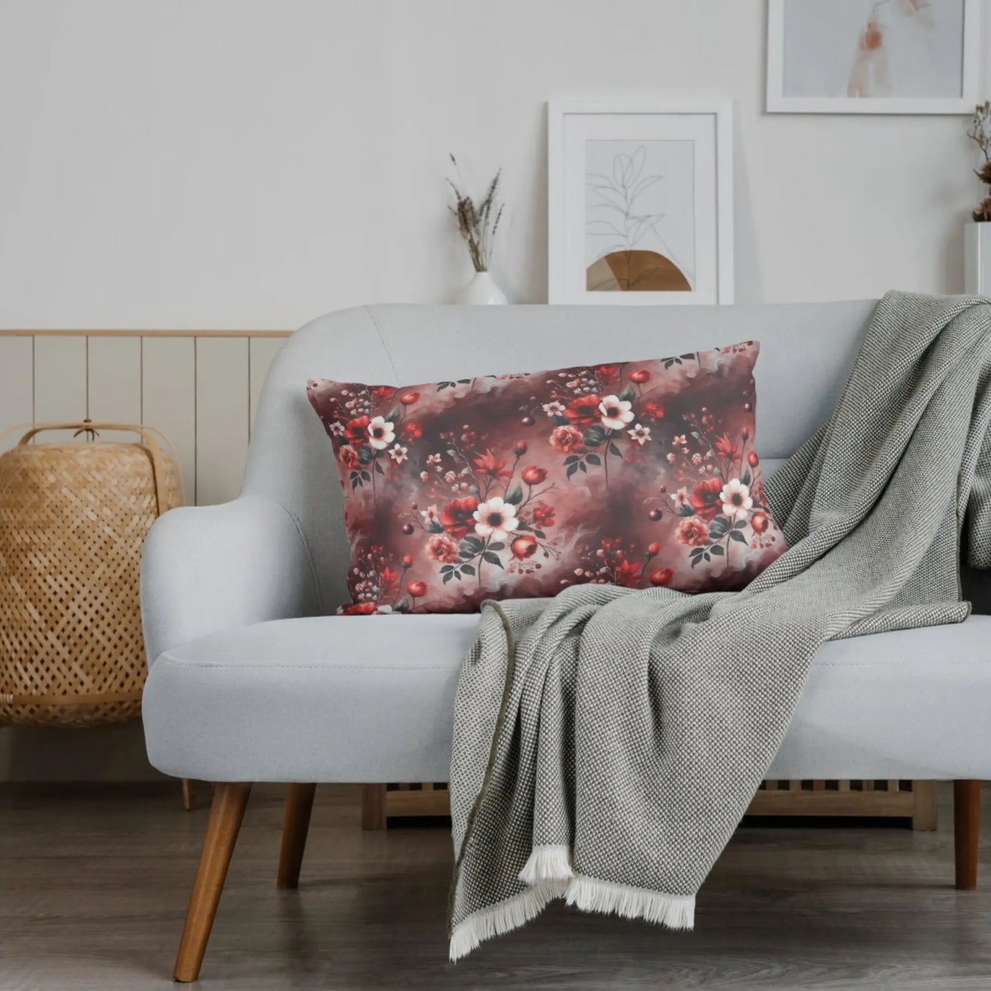 Baumwolljersey "Mystic Flowers Blumen " - Jersey Stoff in bordeaux burgunderrot