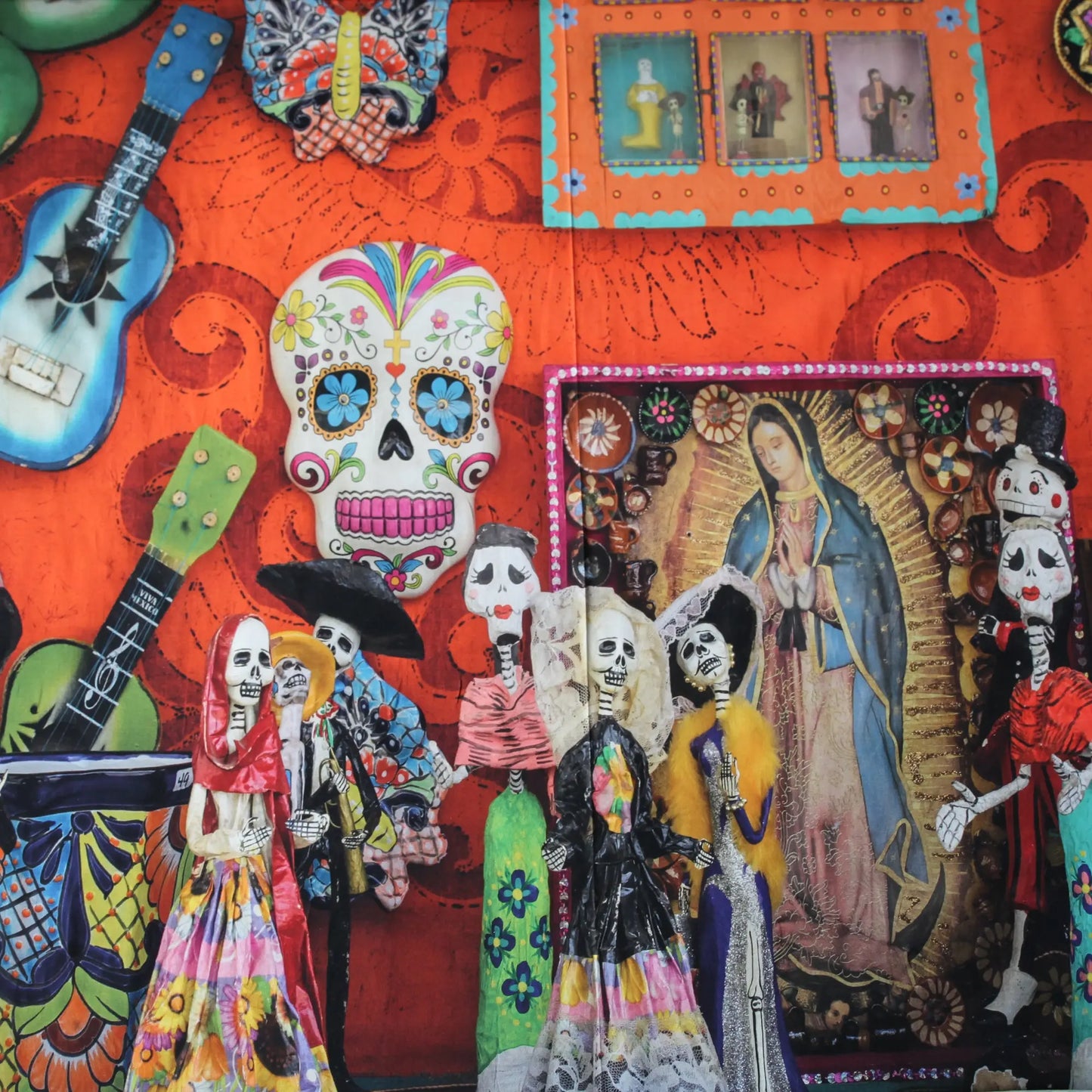 Baumwolljersey "PANEL Día de los Muertos" 105x150cm Jerseystoff Stoffe Kudellino