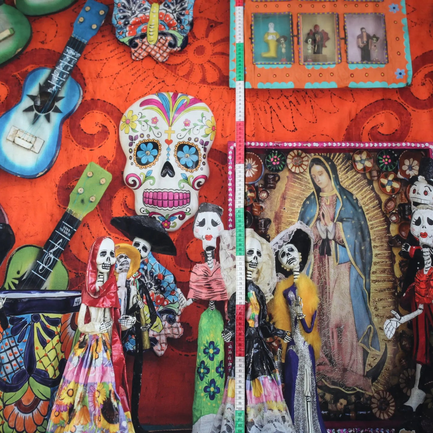 Baumwolljersey "PANEL Día de los Muertos" 105x150cm Jerseystoff Stoffe Kudellino