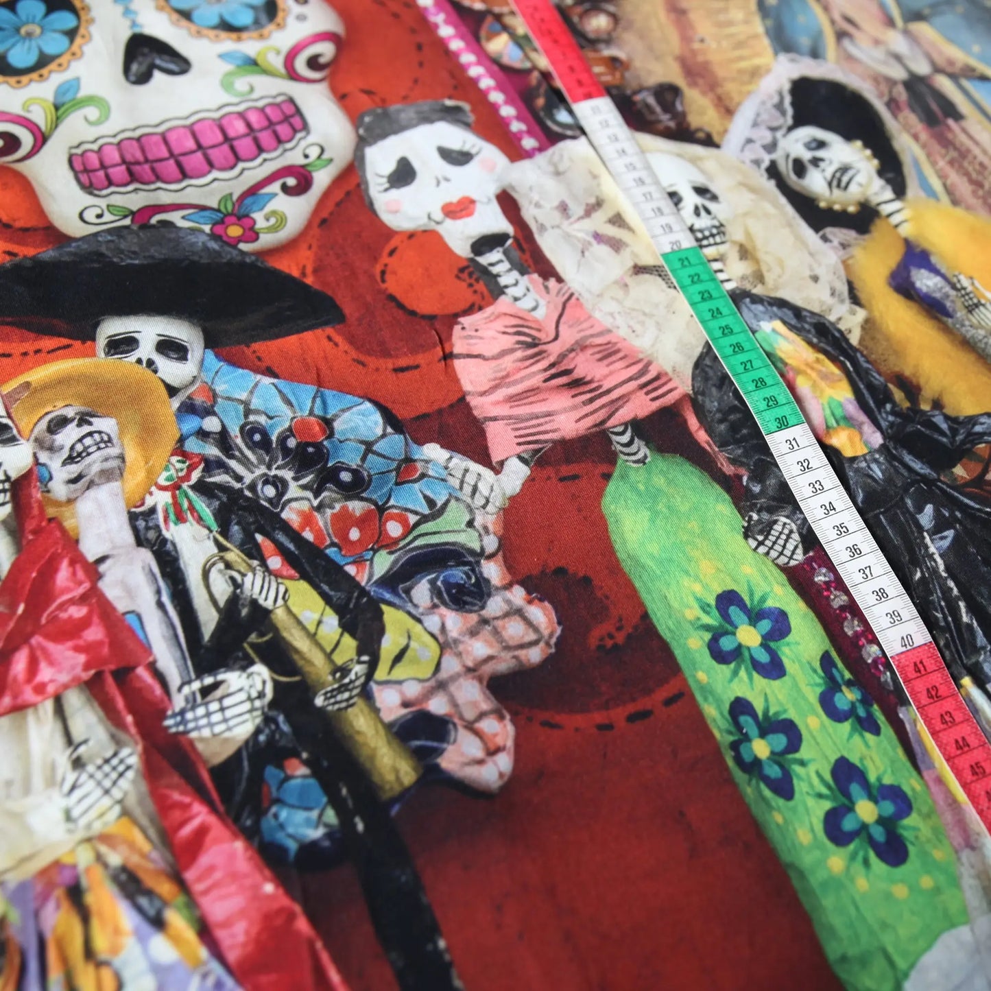 Baumwolljersey "PANEL Día de los Muertos" 105x150cm Jerseystoff Stoffe Kudellino