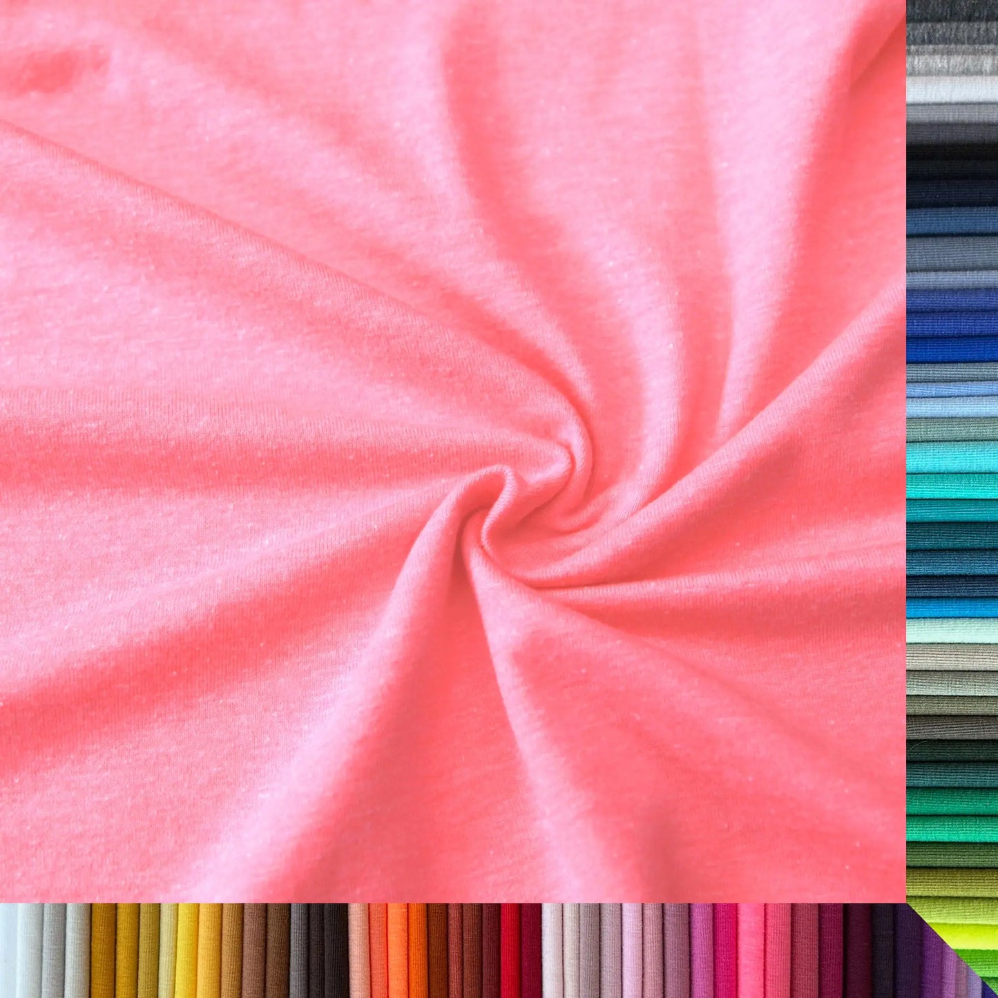 Jersey Stoff UNI Neonpink Melange Stoffe Kudellino