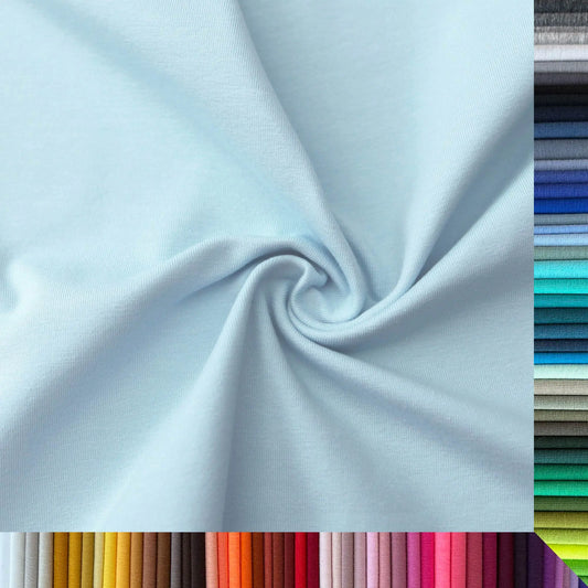 Jerseystoff UNI Babyblau Pastellblau  Stoffe Kudellino