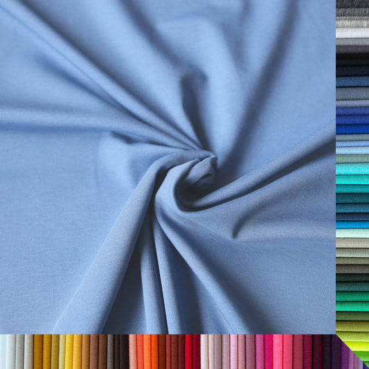 Jerseystoff UNI Blau  Stoffe Kudellino