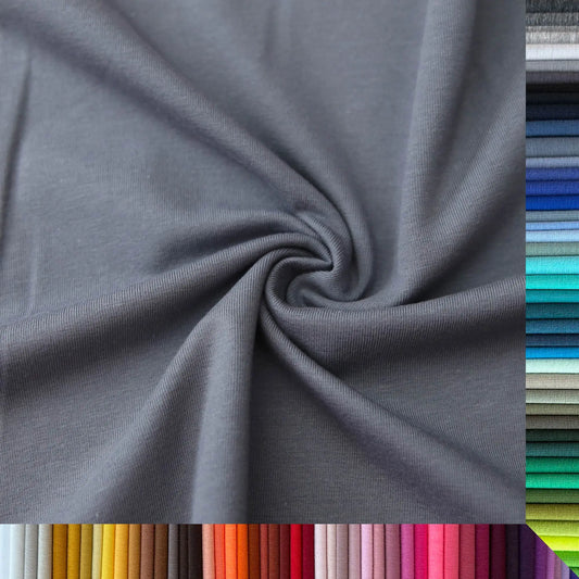 Jerseystoff UNI Blaugrau Dunkel  Stoffe Kudellino