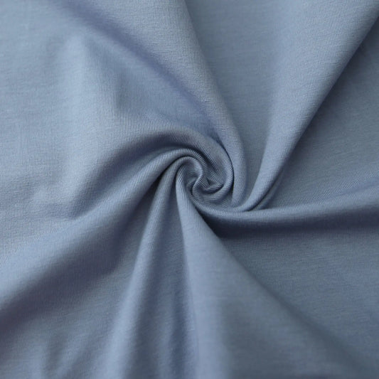 Jerseystoff UNI Blaugrau Hell - Stoffe Kudellino - Bündchenstoffe, Jersey Stoffe und mehr...