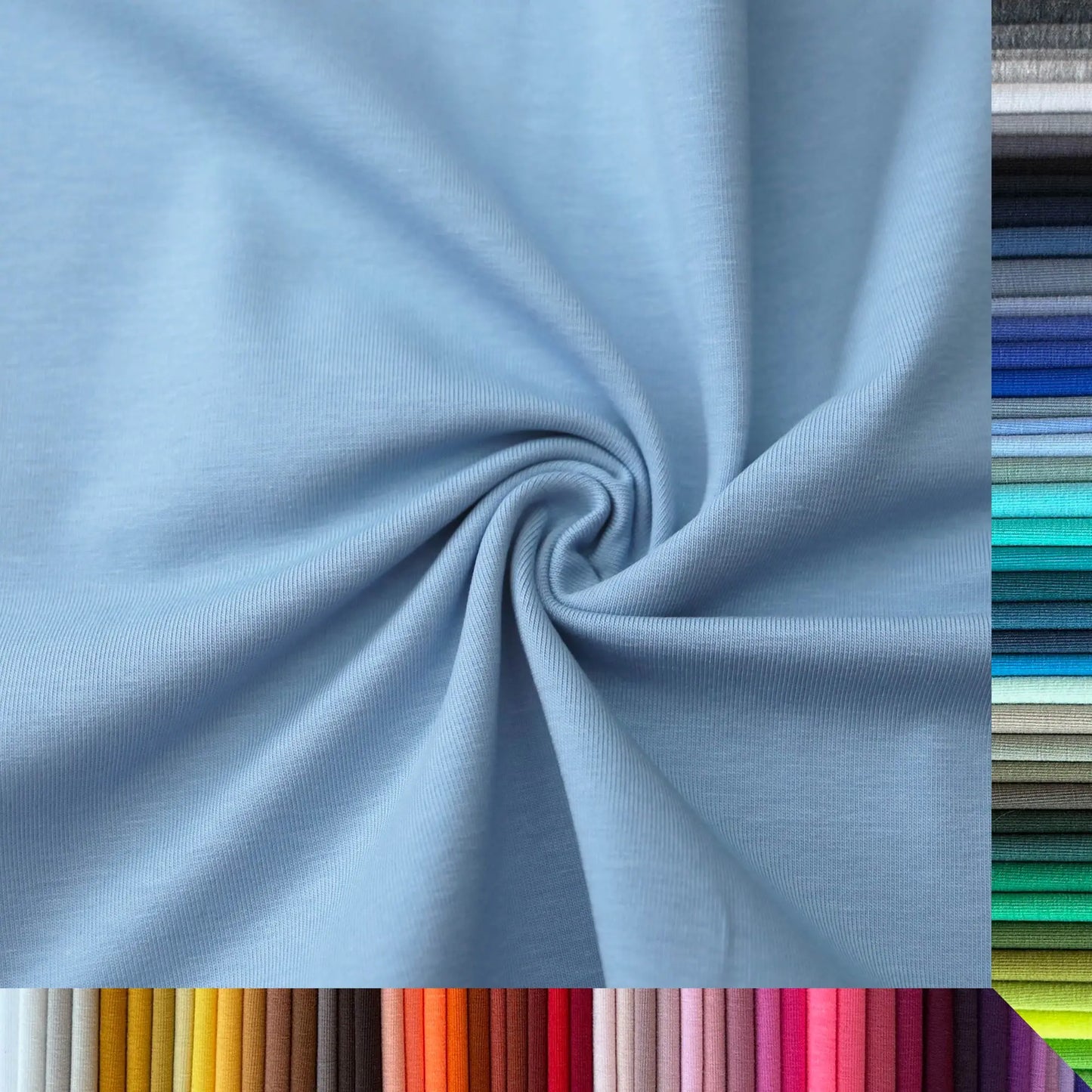 Jerseystoff UNI Hellblau Stoffe Kudellino