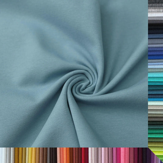 Jerseystoff UNI Jeans Hell  Stoffe Kudellino