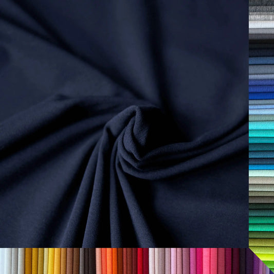 Jerseystoff UNI Marineblau Navy  Stoffe Kudellino