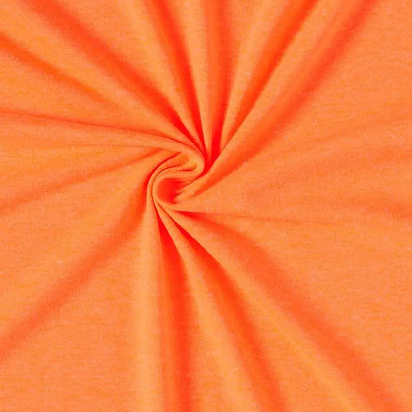 Jerseystoff UNI Neon Orange Melange Stoffe Kudellino