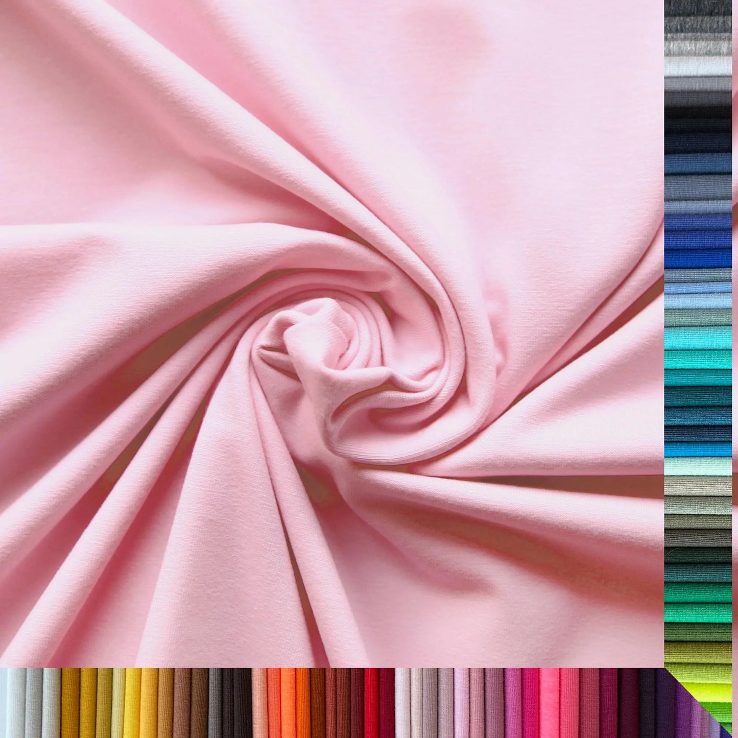 Jerseystoff UNI Pastellrosa Babyrosa Stoffe Kudellino