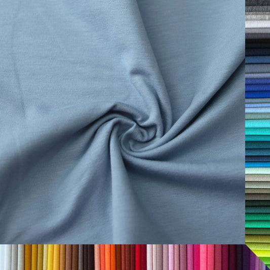 Jerseystoff UNI Rauchblau  Stoffe Kudellino