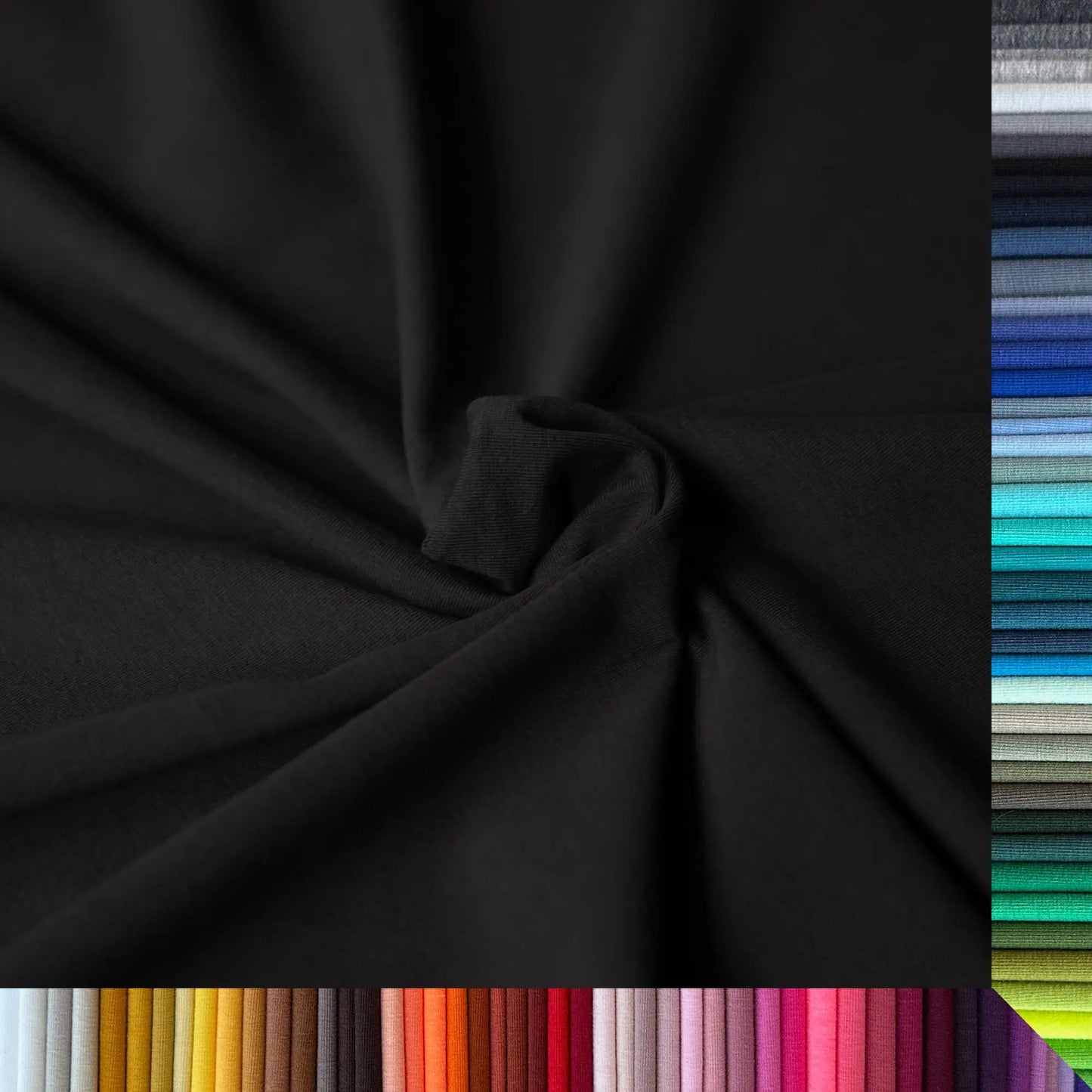 Jerseystoff UNI Schwarz Stoffe Kudellino