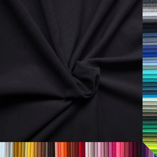 Jersey Stoff Uni - Baumwolljersey - Meterware, 220g/m², Öko-Tex Standard 100 Schwarzblau-Dunkelnavy Stoffe Kudellino