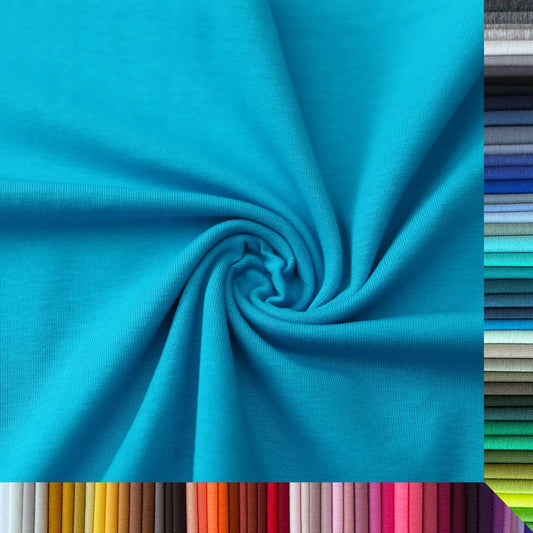 Jerseystoff UNI Türkisblau  Stoffe Kudellino