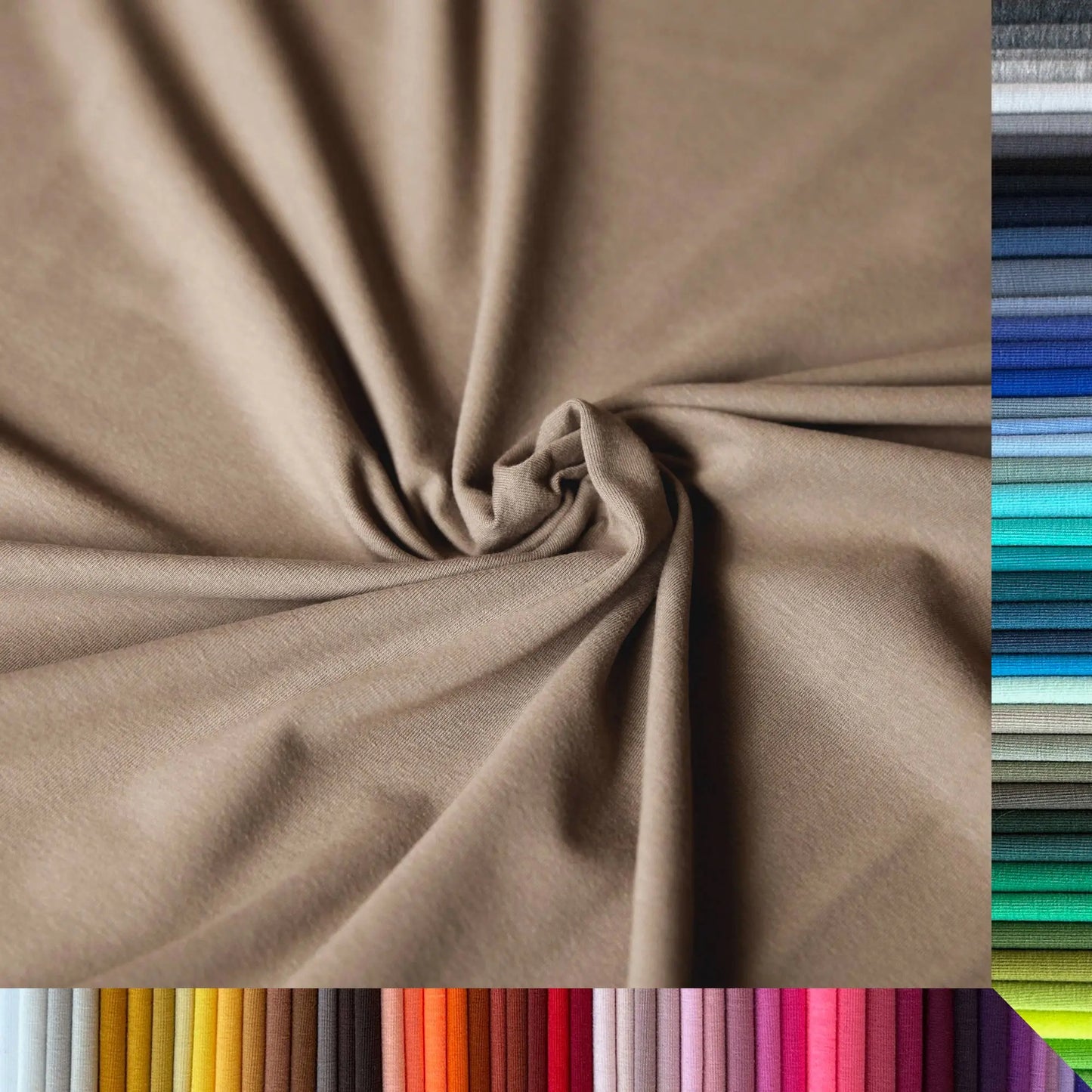 Jerseystoff UNI Taupe Stoffe Kudellino