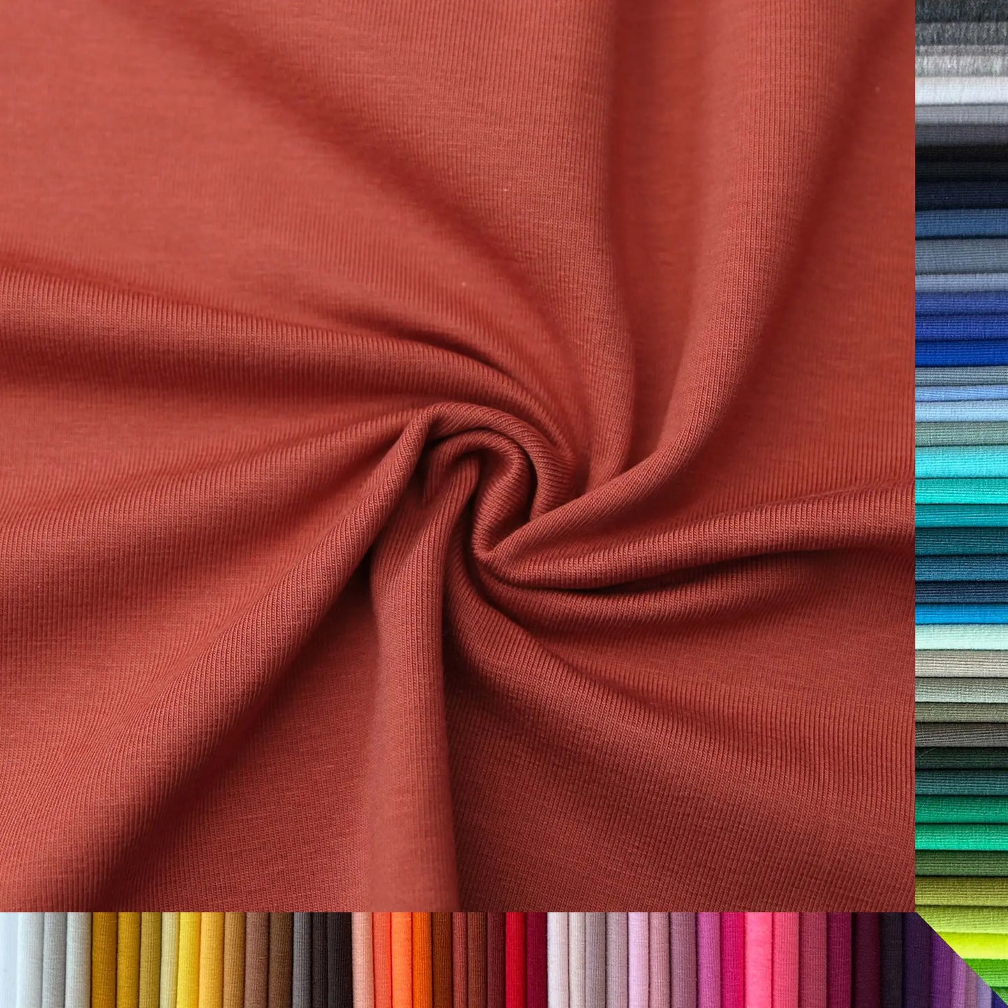 Jerseystoff UNI Terracotta Dunkel Stoffe Kudellino