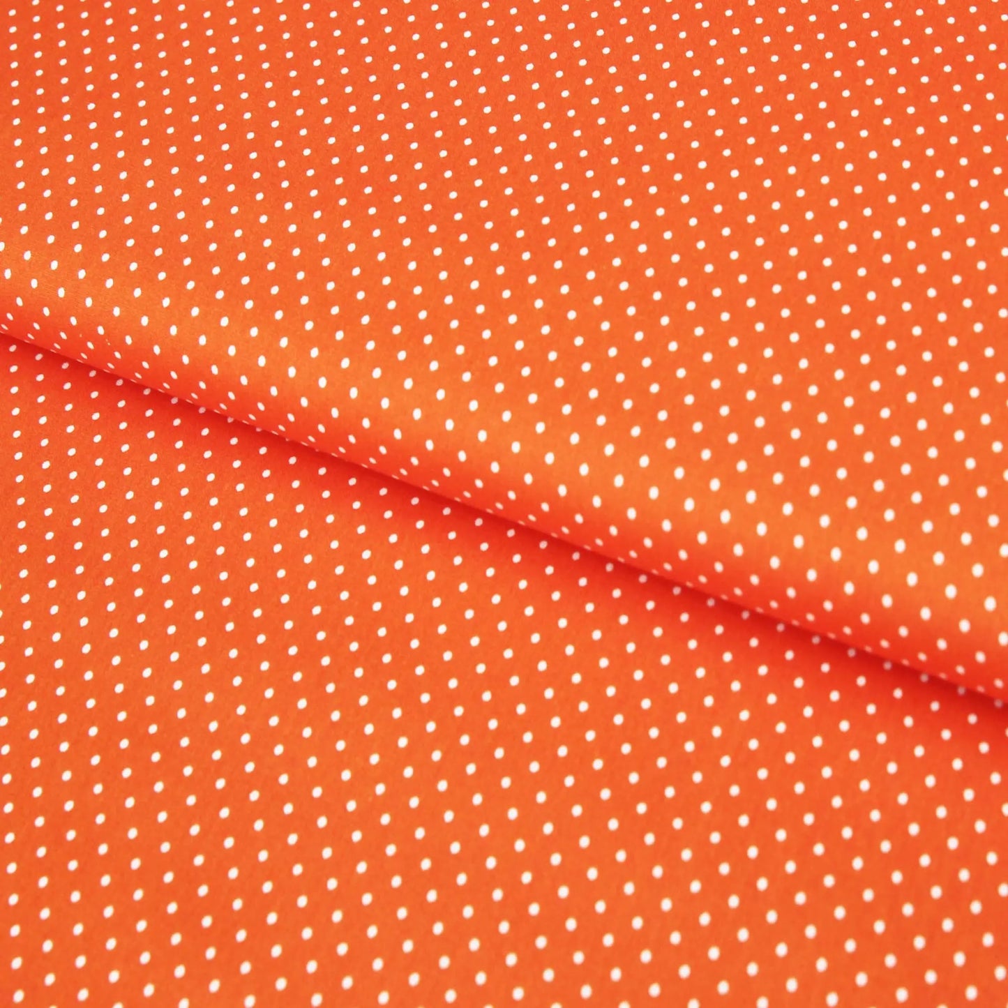 Baumwollstoff mit Tupfen / Popeline " 0,2 cm weiße Tupfen auf orange Stoffe Kudellino