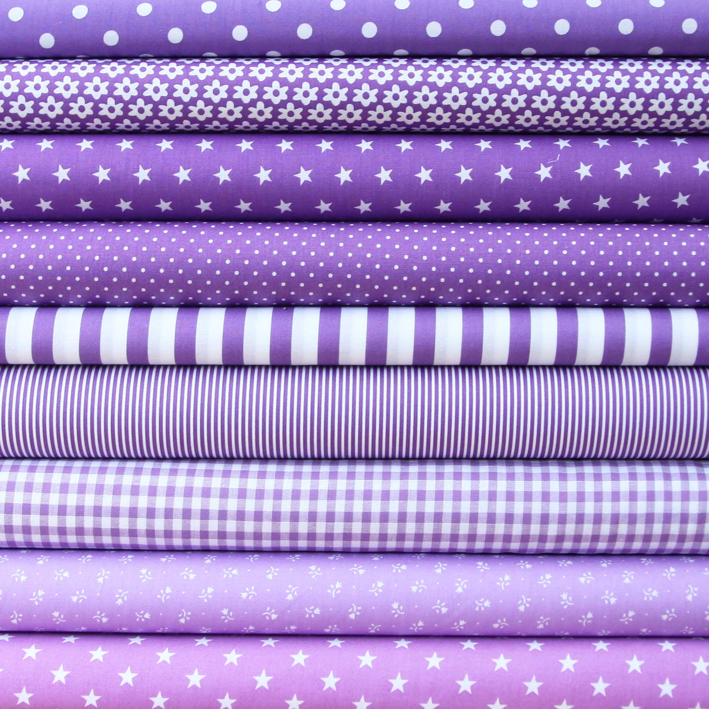 Baumwollstoff mit Sternen / Popeline " 1 cm weiße Sterne auf lila - flieder" - Stoffe Kudellino - Bündchenstoffe, Jersey Stoffe und mehr...