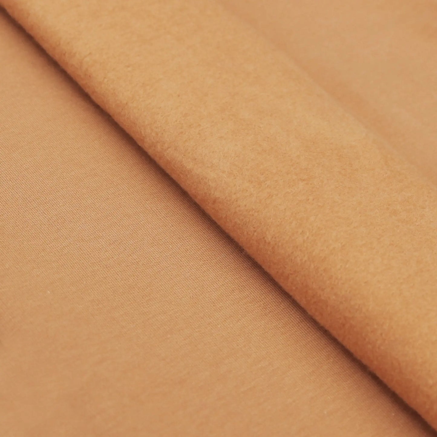 Sweatstoff Uni angeraut - Wintersweat UNI Zimt Cappucino Stoffe Kudellino