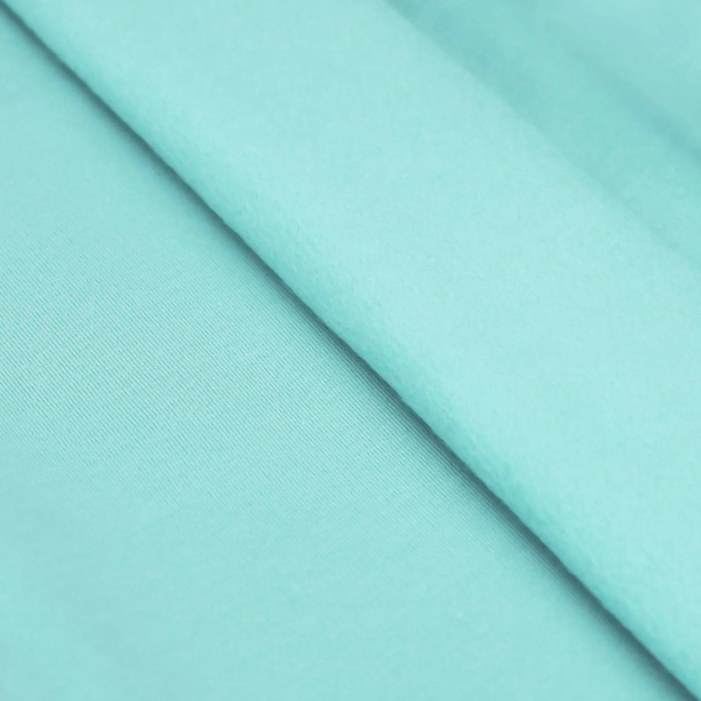 Sweatstoff Uni angeraut - Wintersweat UNI aqua helltürkis Stoffe Kudellino