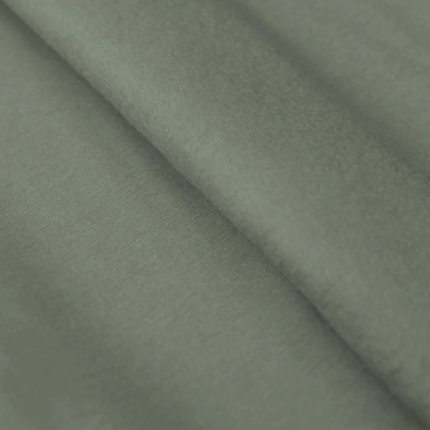 Sweatstoff Uni angeraut - Wintersweat UNI armeegrün jägergrün Stoffe Kudellino