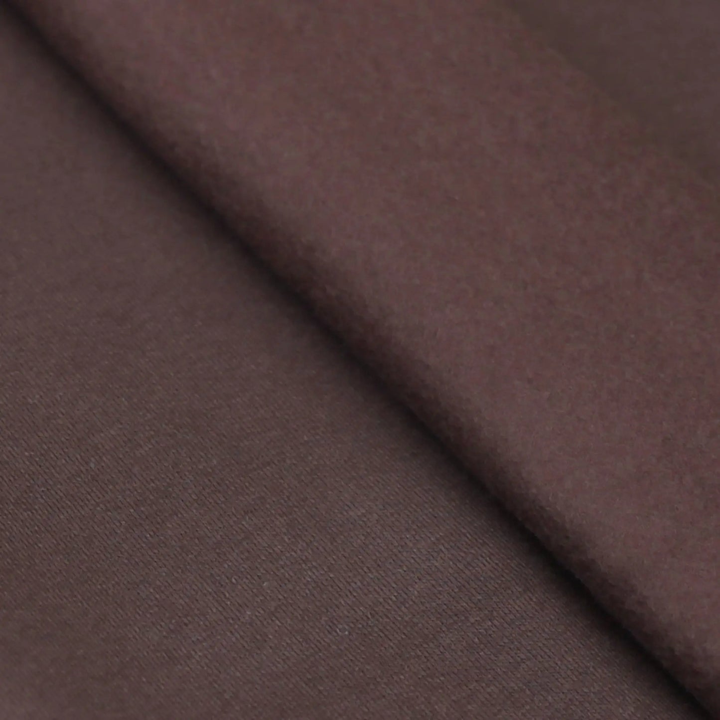 Sweatstoff Uni angeraut - Wintersweat UNI braun - schokobraun Stoffe Kudellino