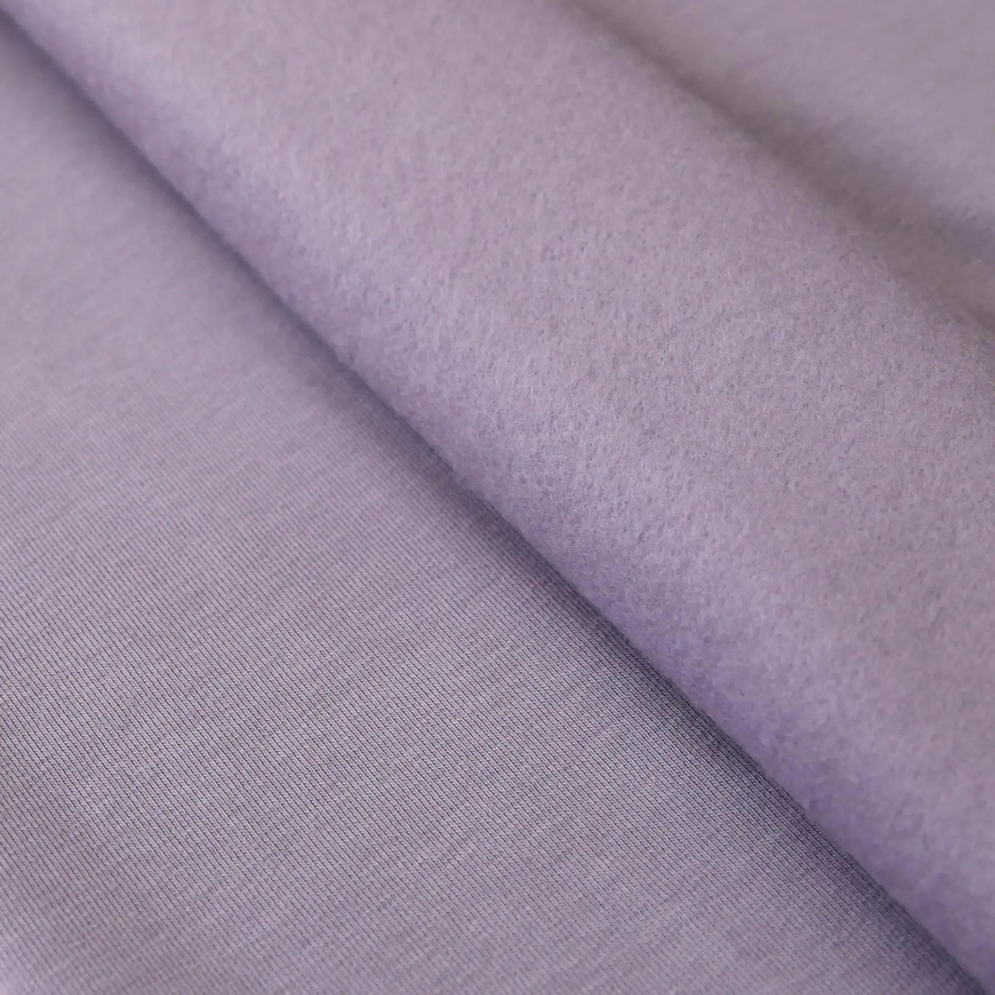 Sweatstoff Uni angeraut - Wintersweat UNI rauchflieder Lavendel Stoffe Kudellino