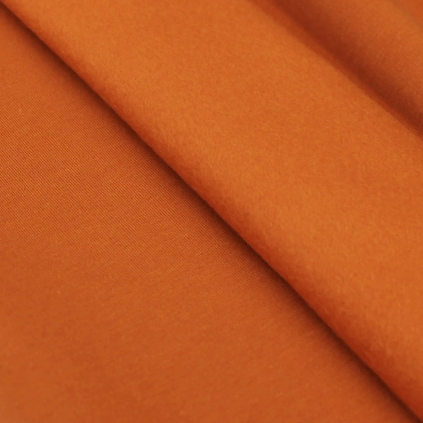 Sweatstoff Uni angeraut - Wintersweat UNI rostbraun - cognac Stoffe Kudellino