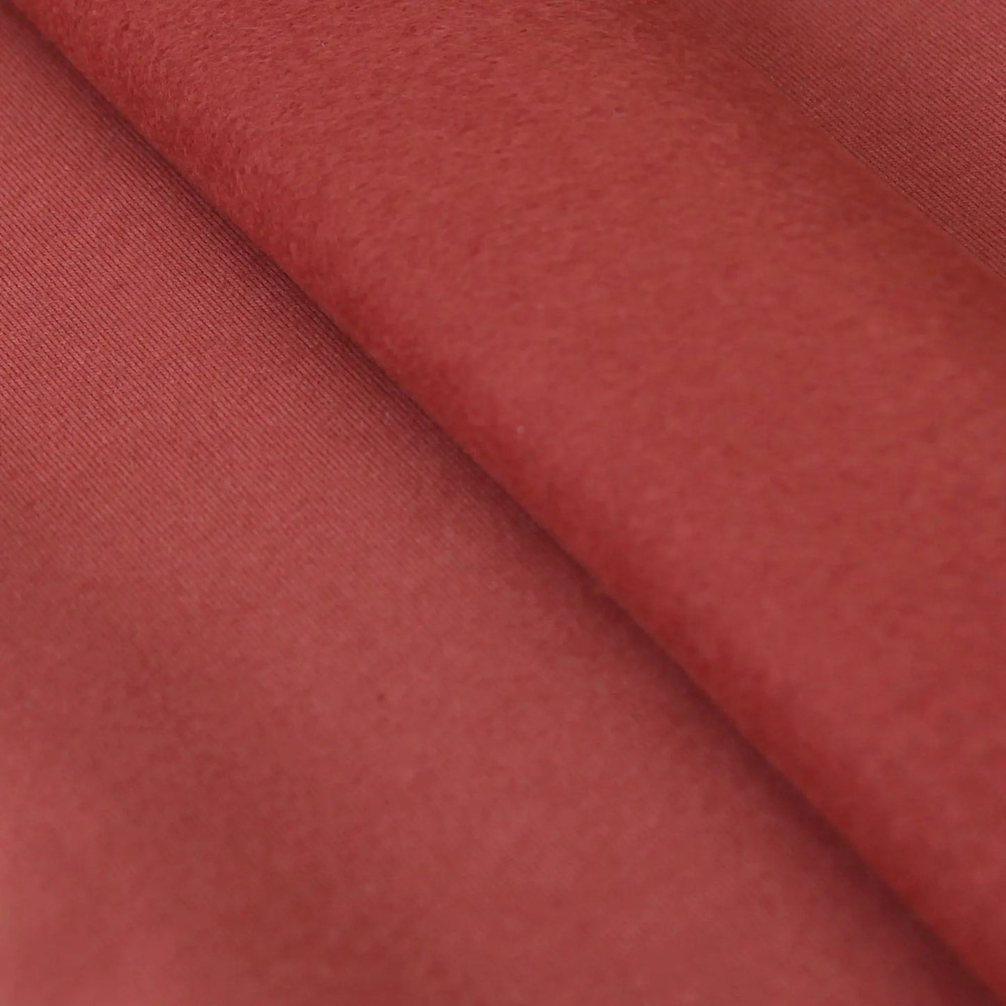 Sweatstoff Uni angeraut - Wintersweat UNI terracotta Stoffe Kudellino