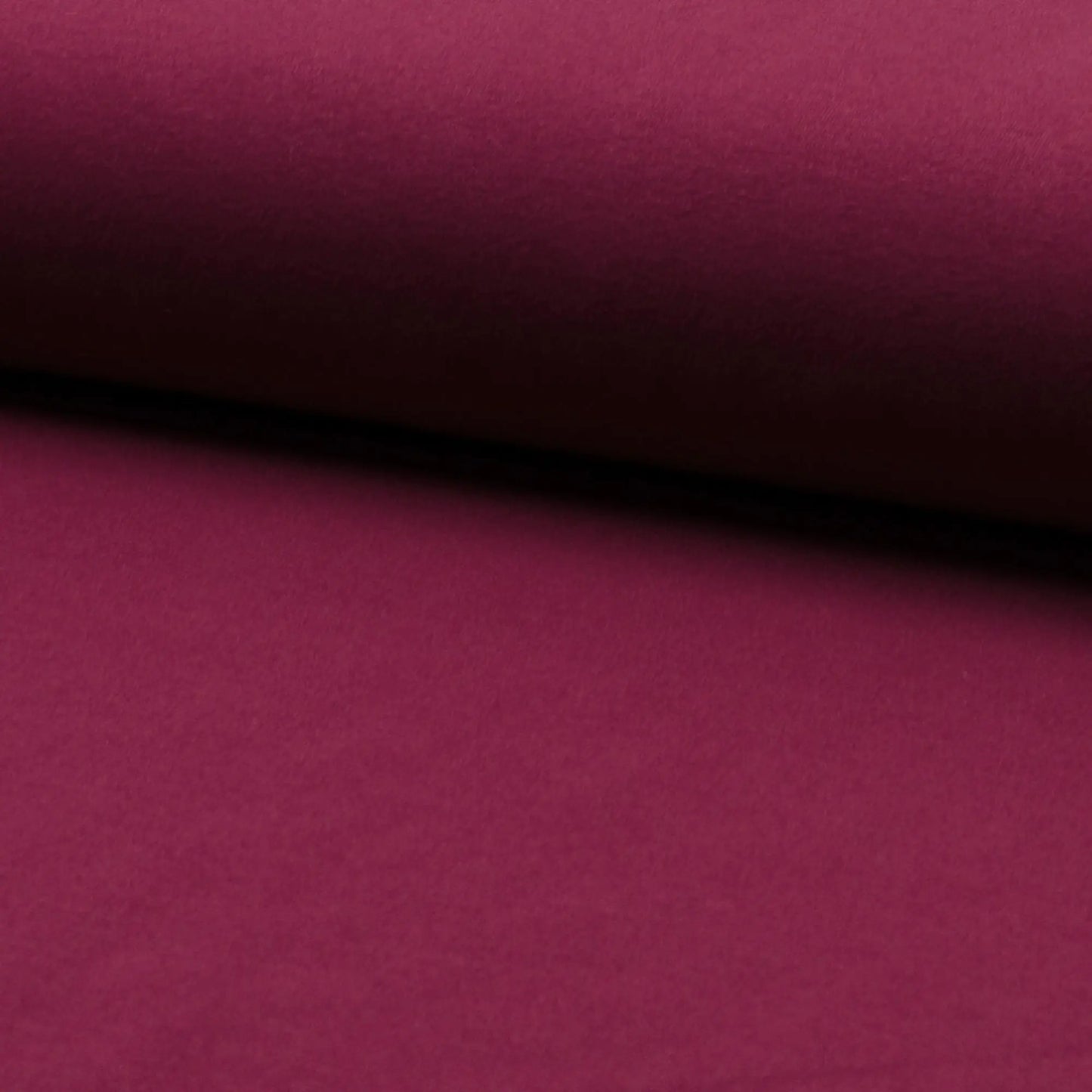 Sweatstoff Uni angeraut - Wintersweat UNI weinrot bordeaux Stoffe Kudellino