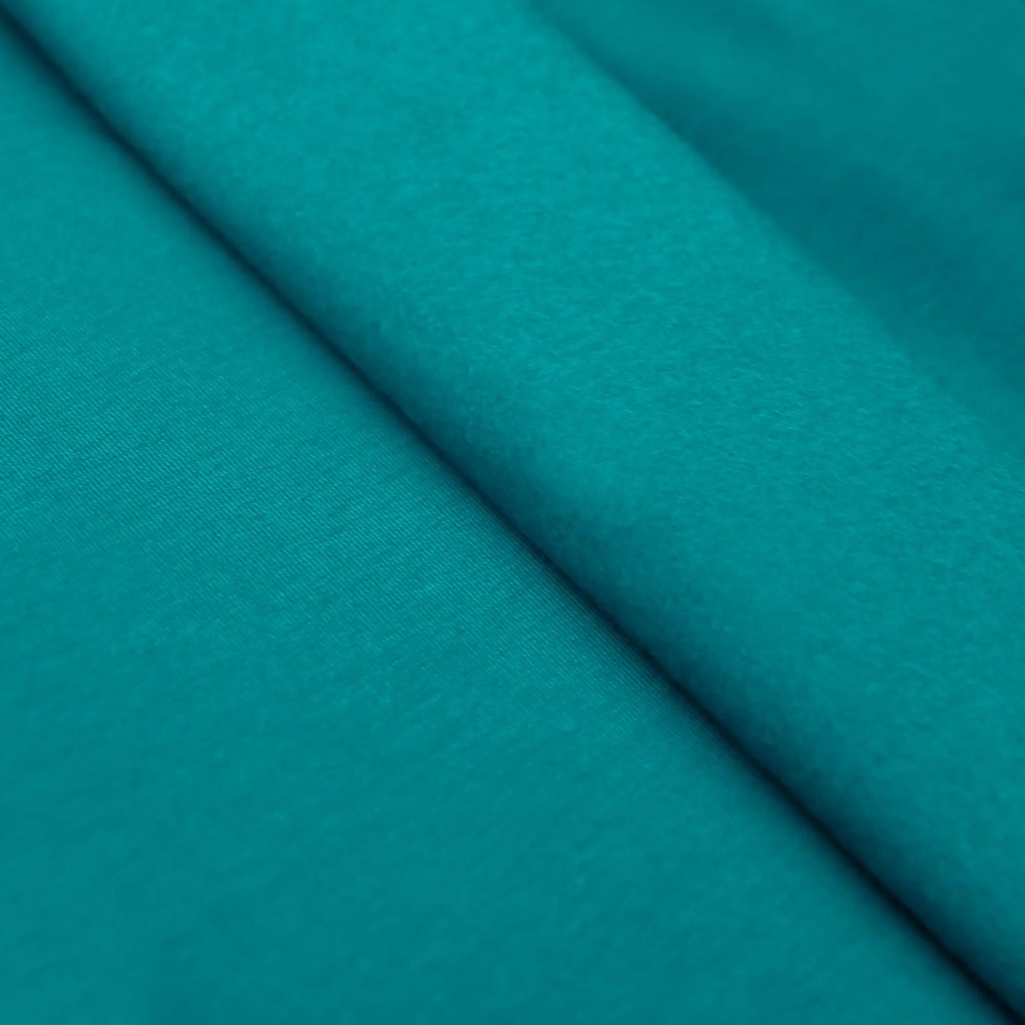 Sweatstoffe Uni angeraut - Wintersweat UNI petrol Stoffe Kudellino