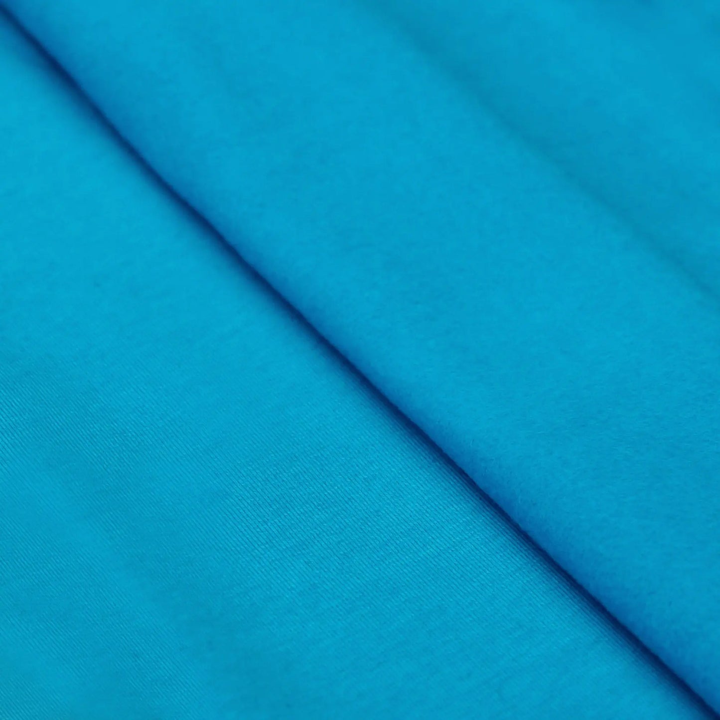 Sweatstoffe Uni angeraut - Wintersweat UNI türkis  Stoffe Kudellino