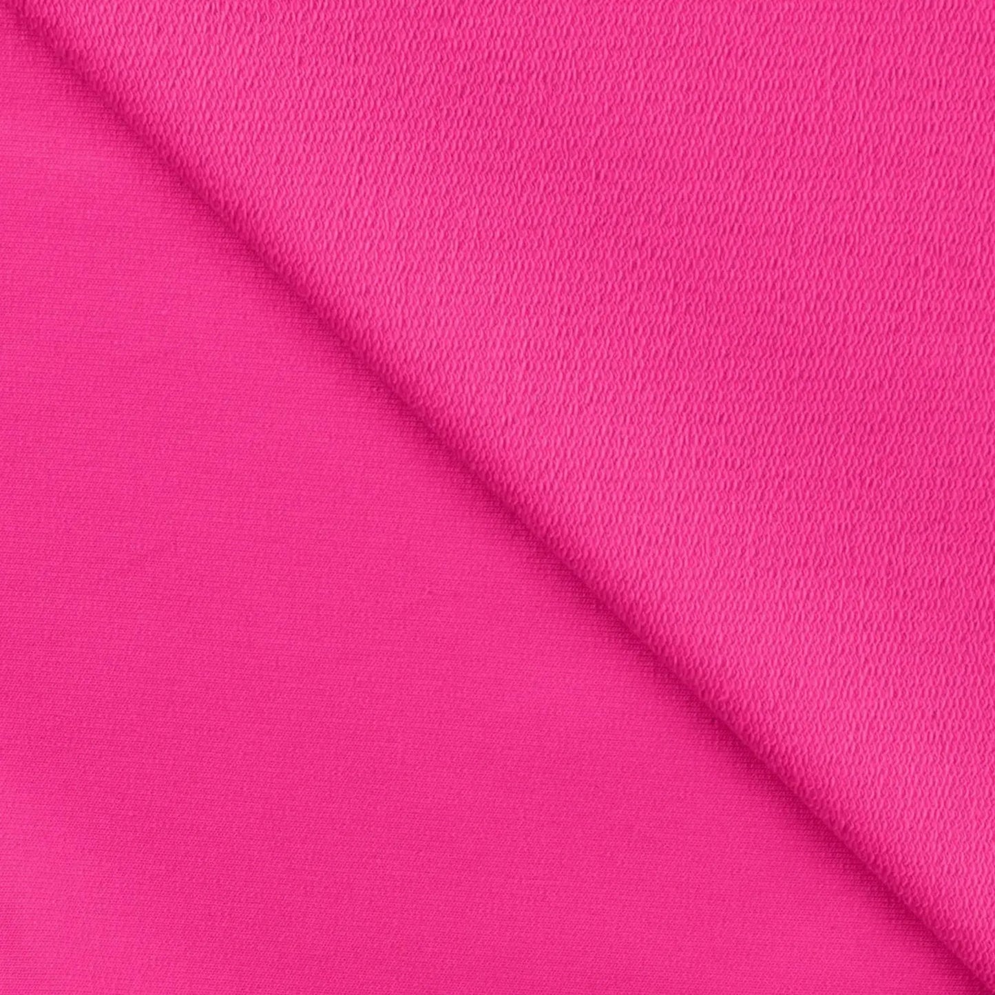 French Terry Uni unangeraut - Sommersweat UNI fuchsia - Stoffe Kudellino - Bündchenstoffe und mehr...