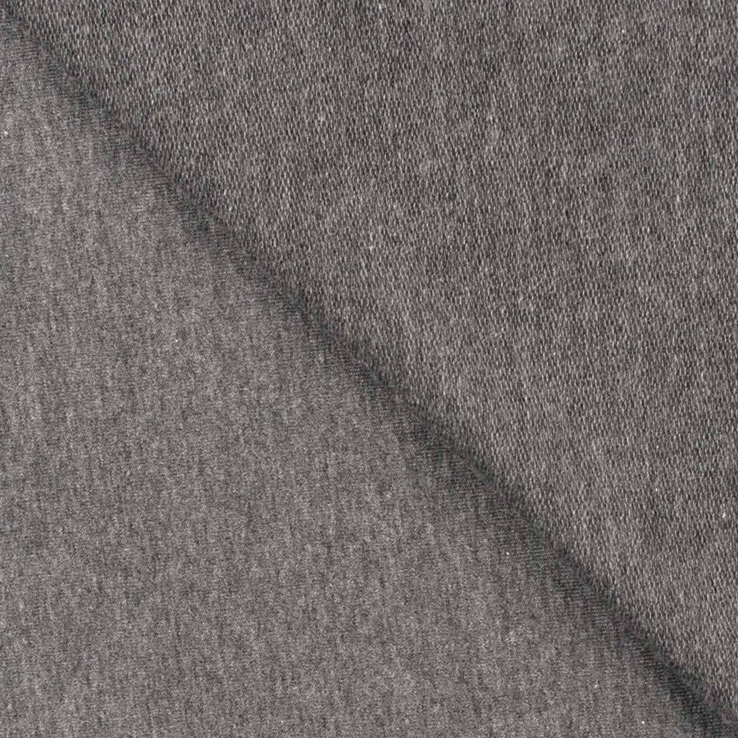 French Terry Uni unangeraut - Sommersweat UNI grau meliert Stoffe Kudellino