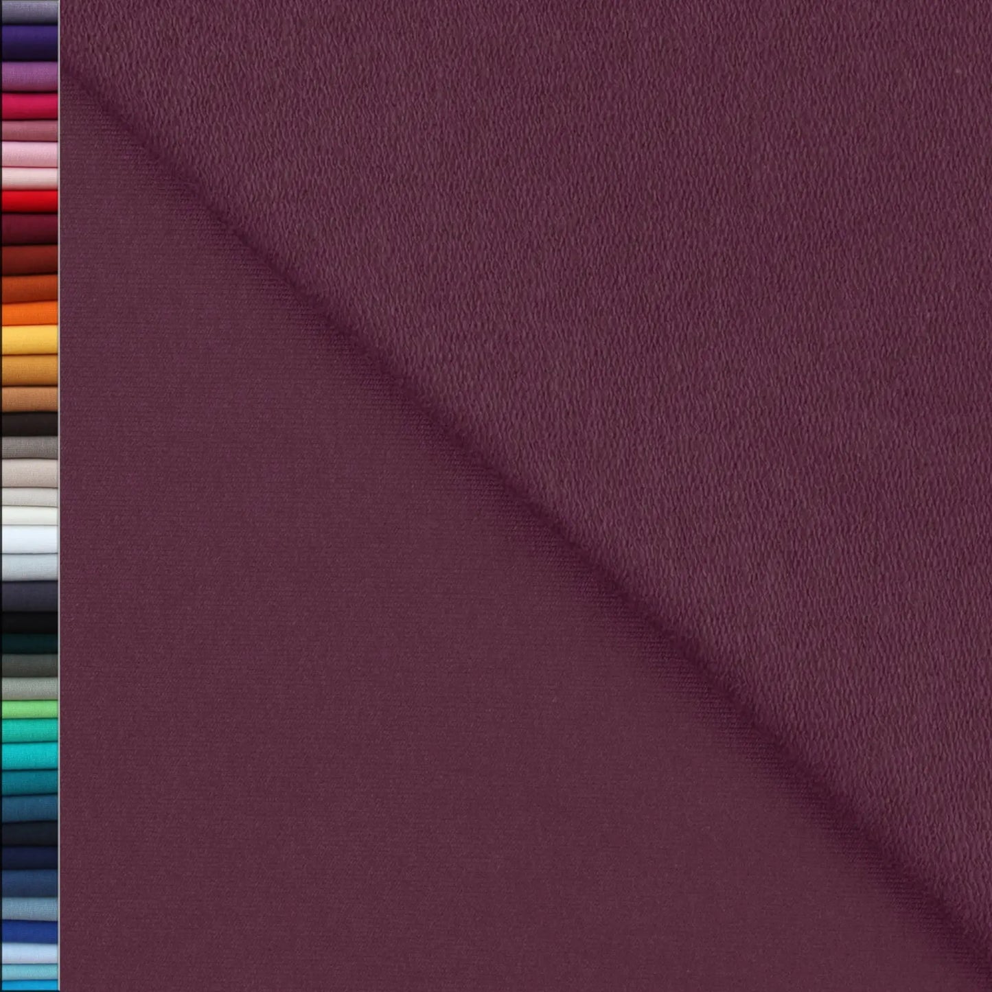 French Terry Uni unangeraut - Sommersweat UNI pflaume mauve Stoffe Kudellino