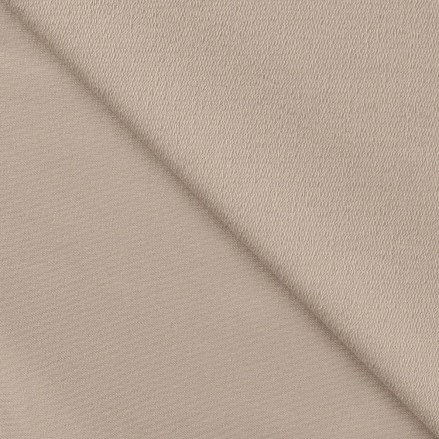 French Terry Uni unangeraut - Sommersweat UNI taupe beige Stoffe Kudellino