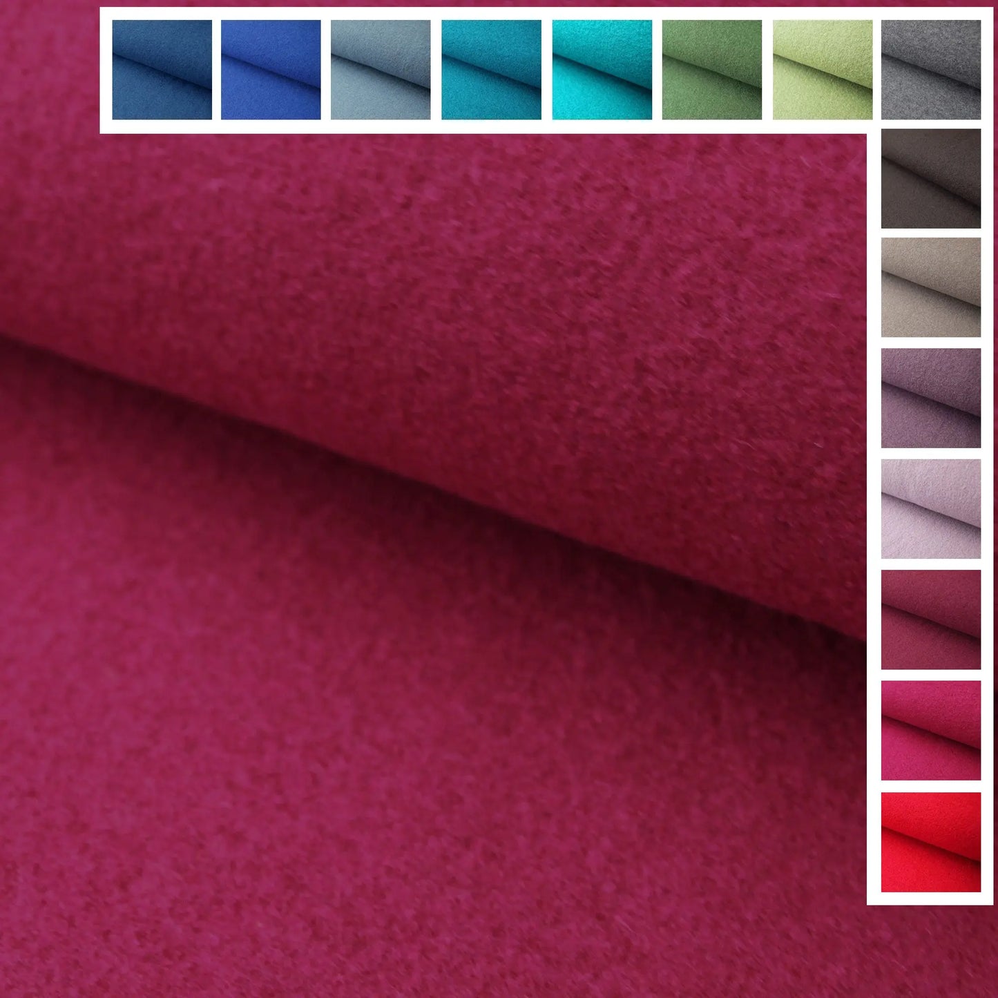 Kochwolle - Walkstoff - Walkloden - Trachten in vielen Farben Kirschrot-Cherry Stoffe Kudellino