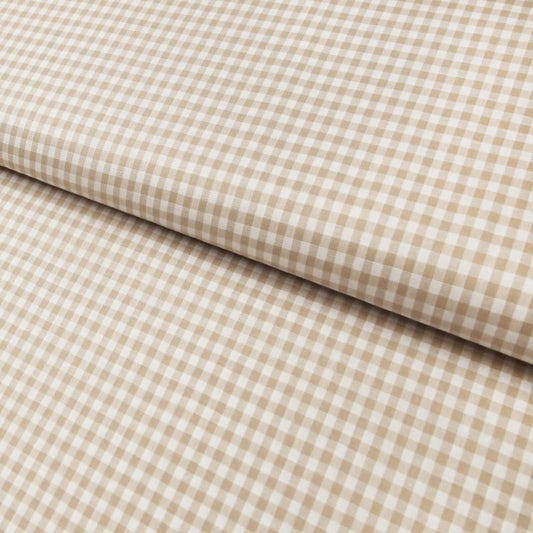 Baumwollstoff kariert / Popeline "0,5 cm weiß/beige  Stoffe Kudellino