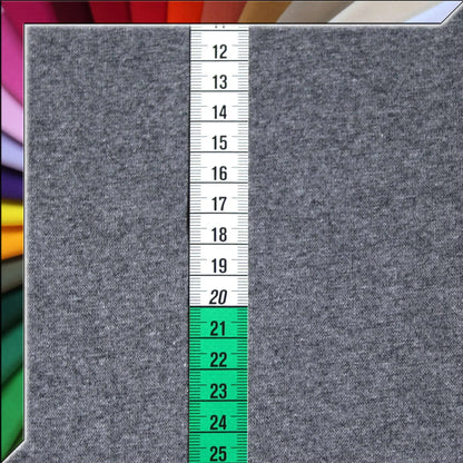 Bündchenstoff Glatt - Muster Grau-Melange Stoffe Kudellino