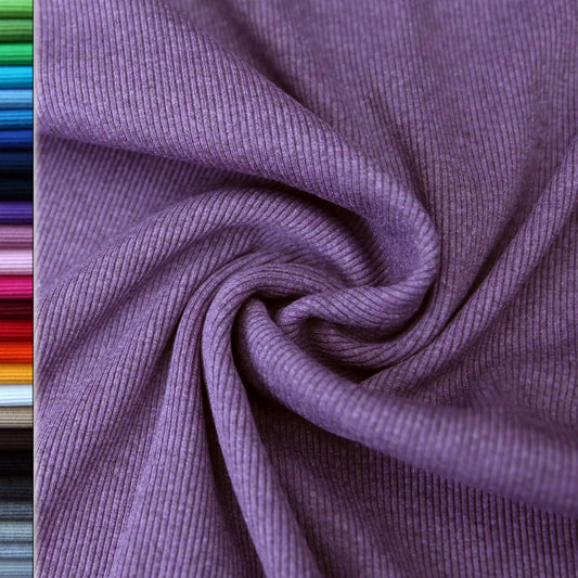 Bündchenstoff RIPPE Violett Lila Meliert Melange - Extrabreit  Stoffe Kudellino