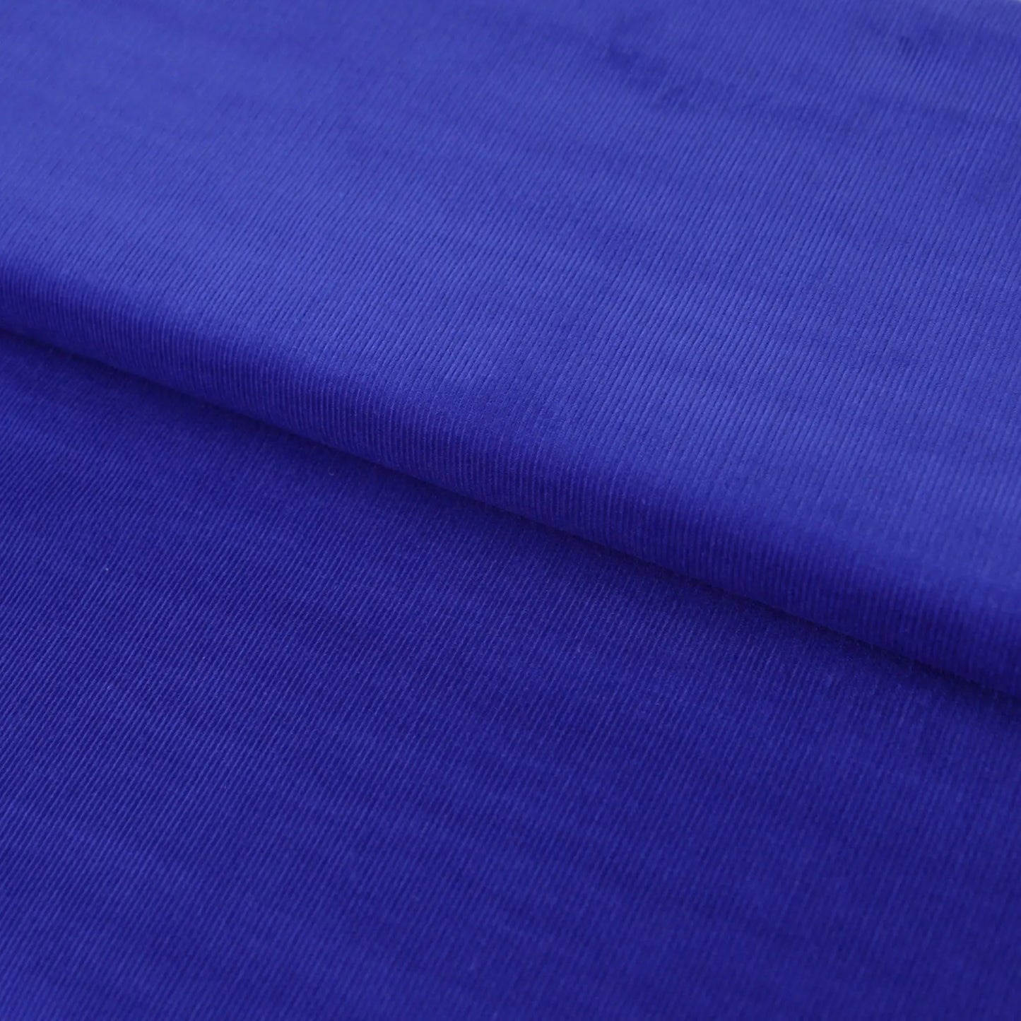 Baumwoll-Babycord Feincord uni einfarbiger Cordstoff Royalblau Stoffe Kudellino