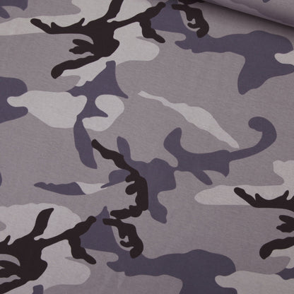 Baumwolljersey Camouflage grau Tarnfleck - Jersey Stoff Military - Stoffe Kudellino - Bündchenstoffe, Jersey Stoffe und mehr...