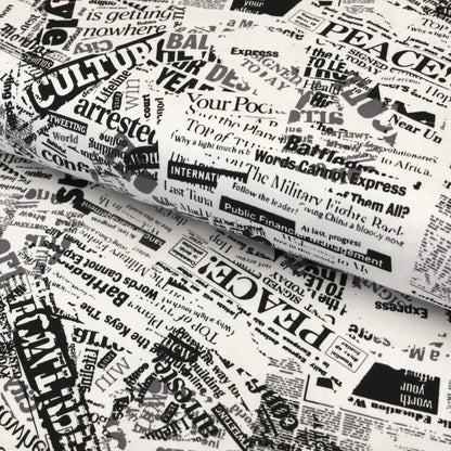 Baumwolljersey "Zeitschrift-Zeitung" - Jersey Stoff mit Newspaper Muster  Stoffe Kudellino