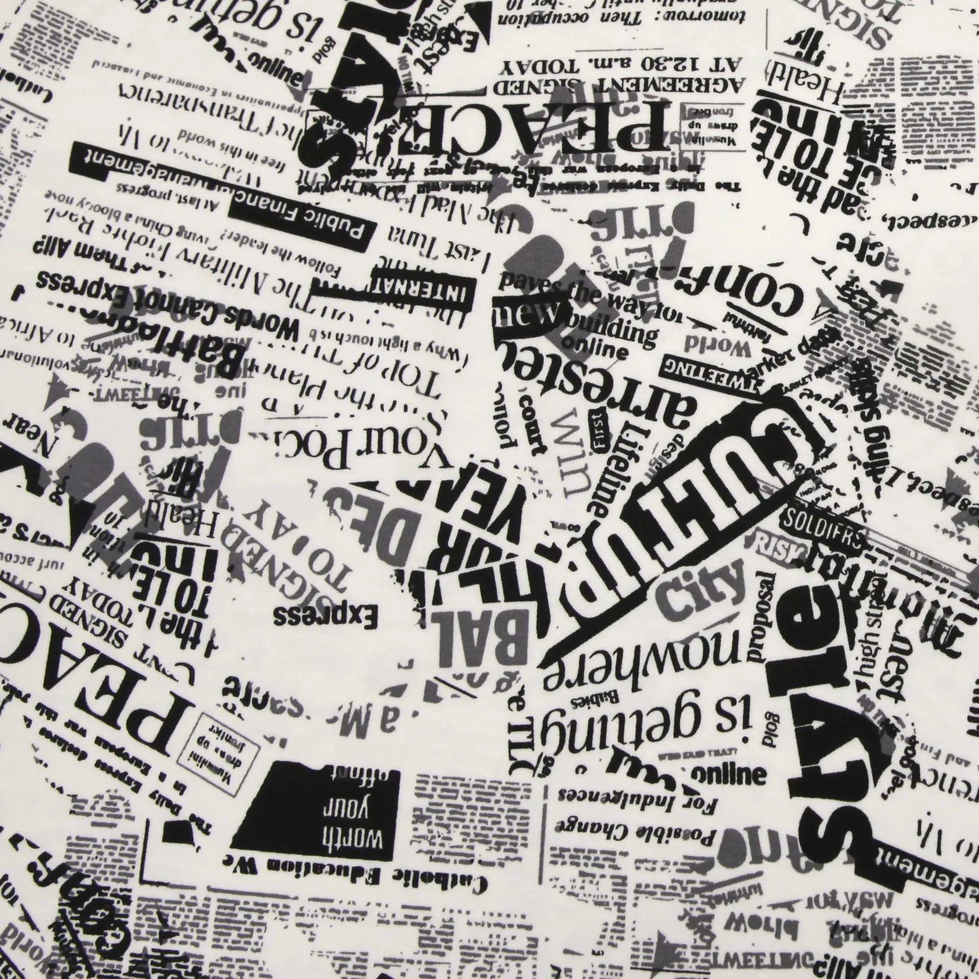 Baumwolljersey "Zeitschrift-Zeitung" - Jersey Stoff mit Newspaper Muster  Stoffe Kudellino