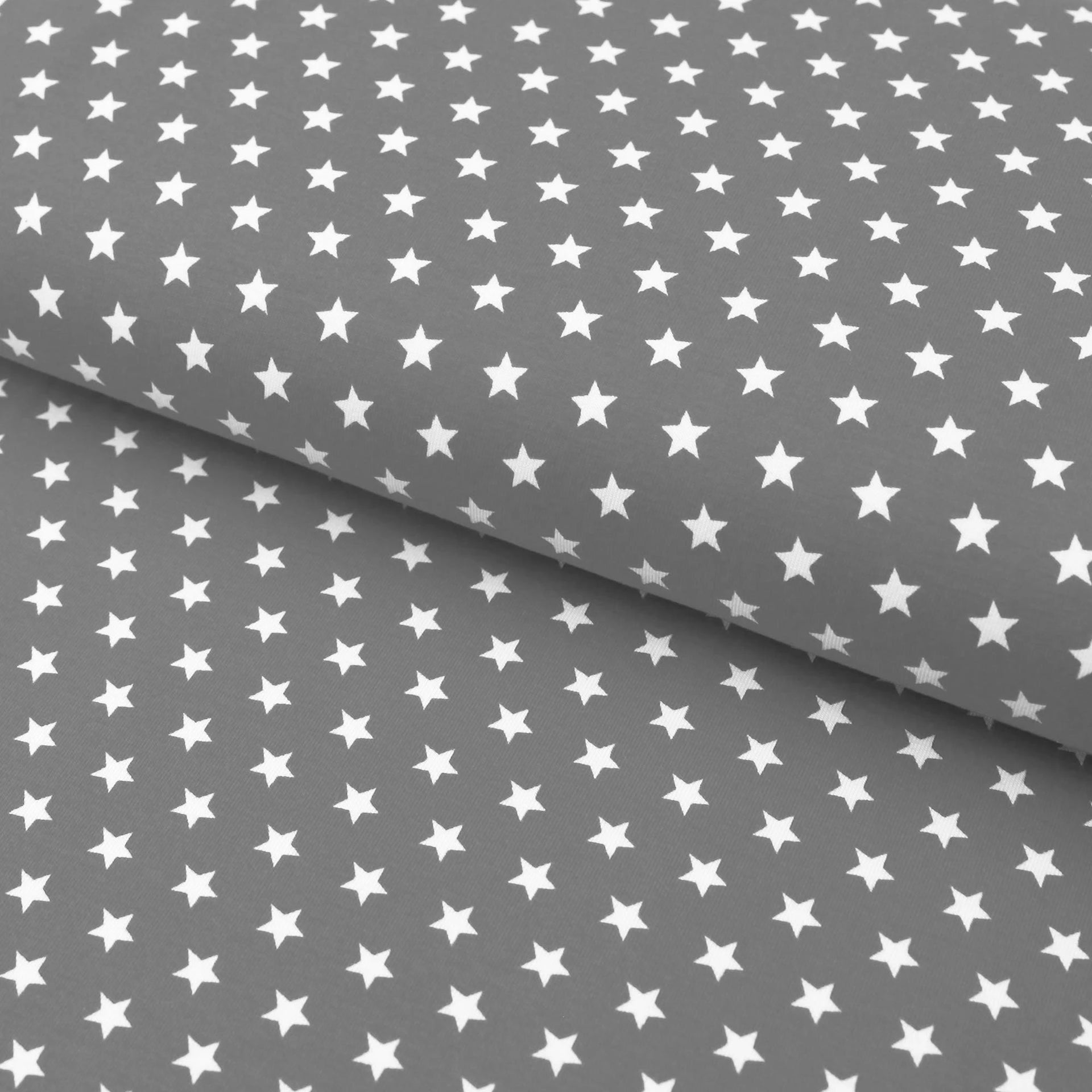 Jersey Stoff Grauer Baumwollstoff Mit Sternen Baumwolljersey